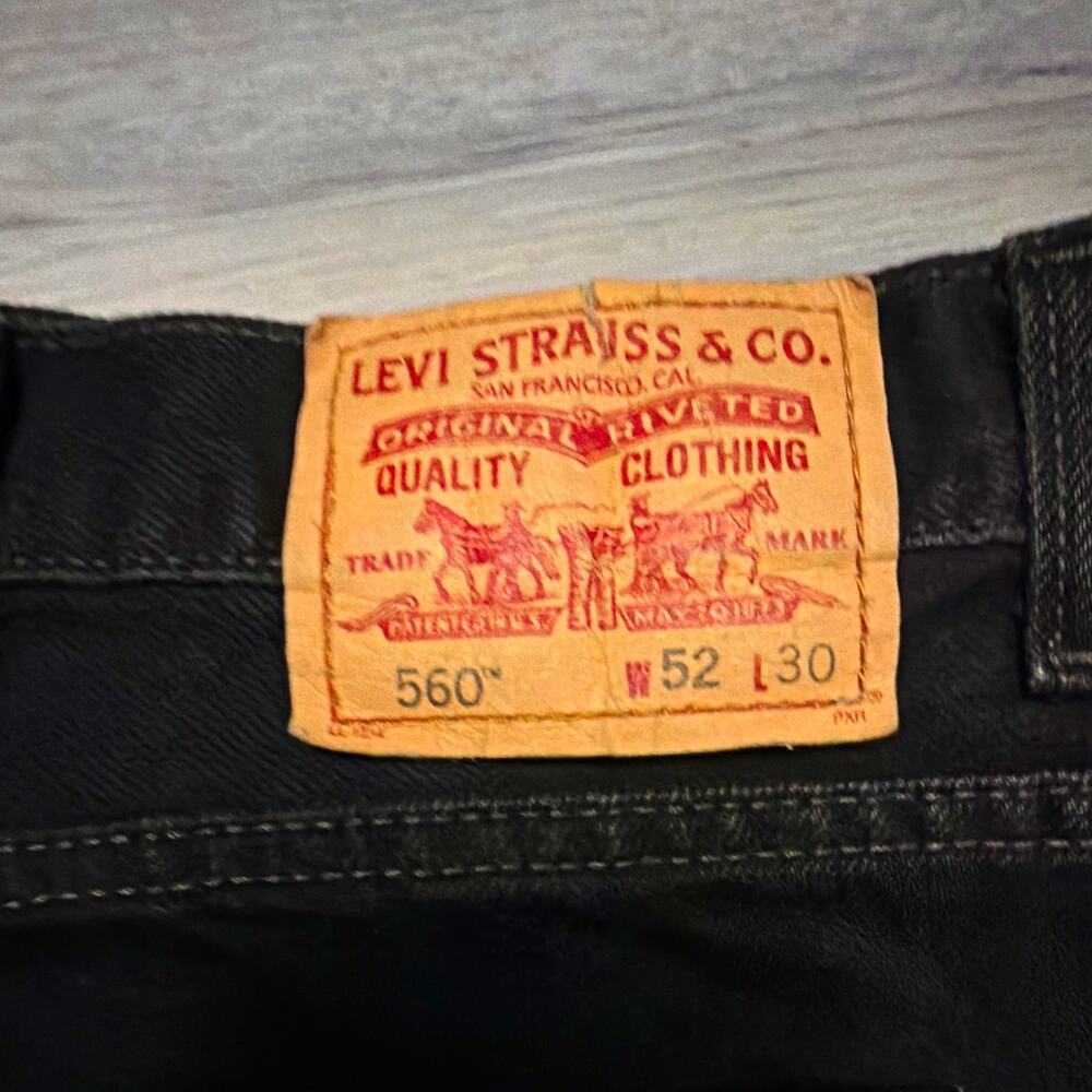 Levi’s 560 Comfort Fit Men’s Jeans 52x30 Black Relaxed Fit 100% Cotton
